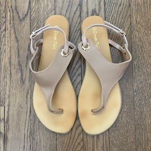 Nude thong sandals